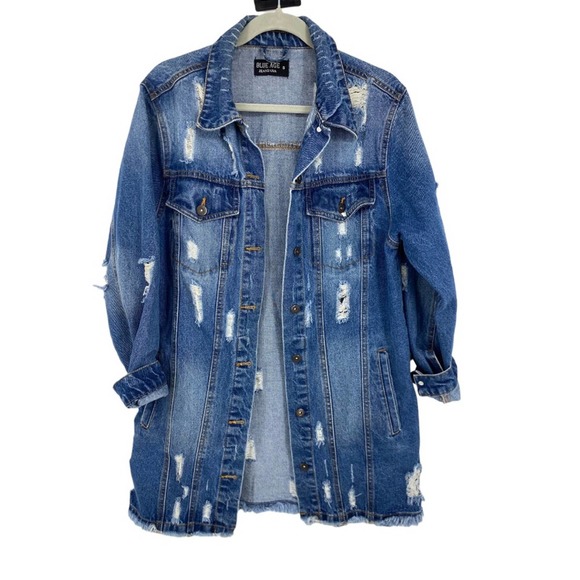 Blue Age Jackets & Blazers - Blue Age destroyed denim jacket Sz S
